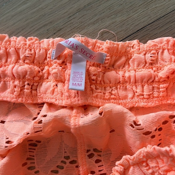 Victoria Secret Neon Orange Lace Eyelet Shorts - Size M - Picture 6 of 7